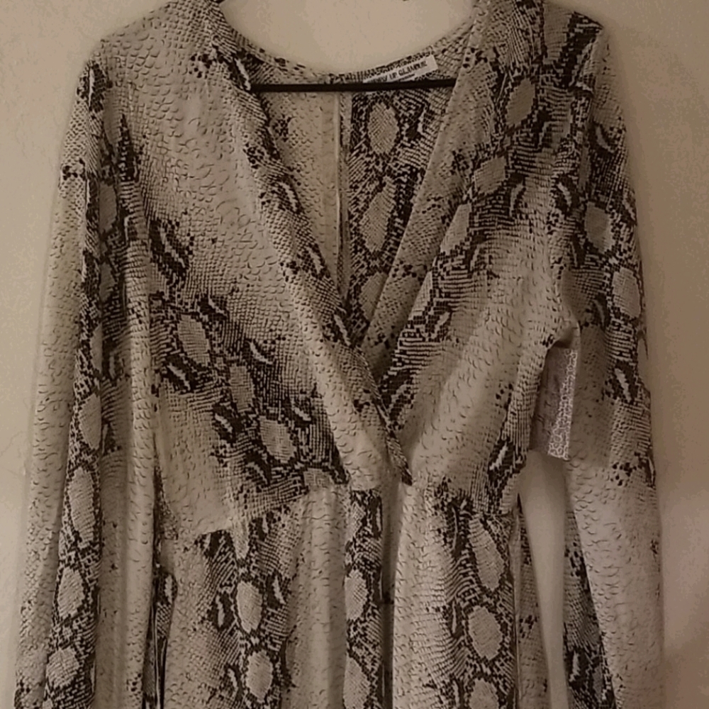 Snakeskin print maxi dress